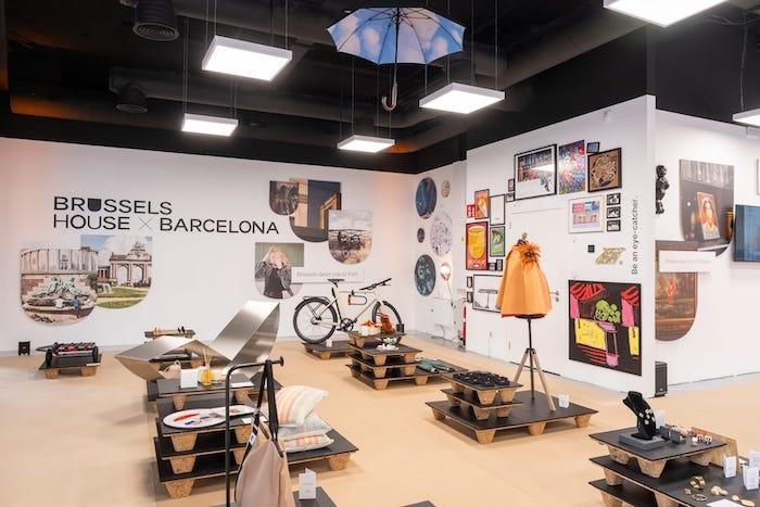 Des produits exposés