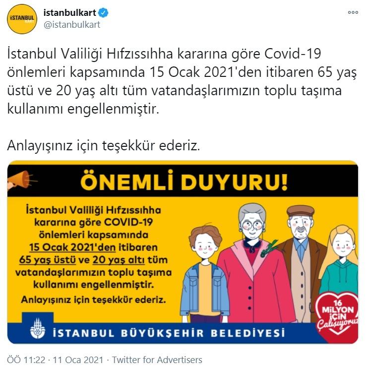 -20 ans +65 ans transport interdiction istanbul