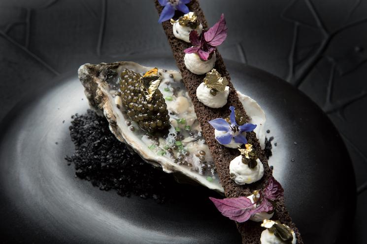 Nicolas Isnard huître en gelée, caviar de Neuvic, citron
