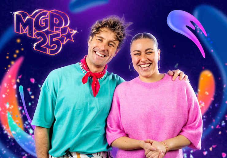 Jonas Madsen et Sælma Alakhir présentateurs MGP 2025 Danemark