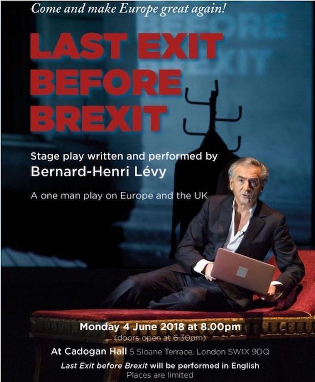Affiche de la pièce « Last Exit Before Brexit » (2018) - Crédit Nathalie Gayda