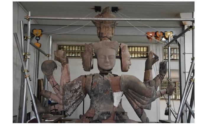 Le Shiva de Koh Ker restauré, un défi scientifique porté par l’EFEO