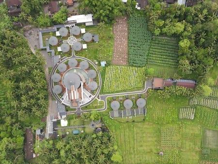 L'hôtel Le Temple, vue d'en haut