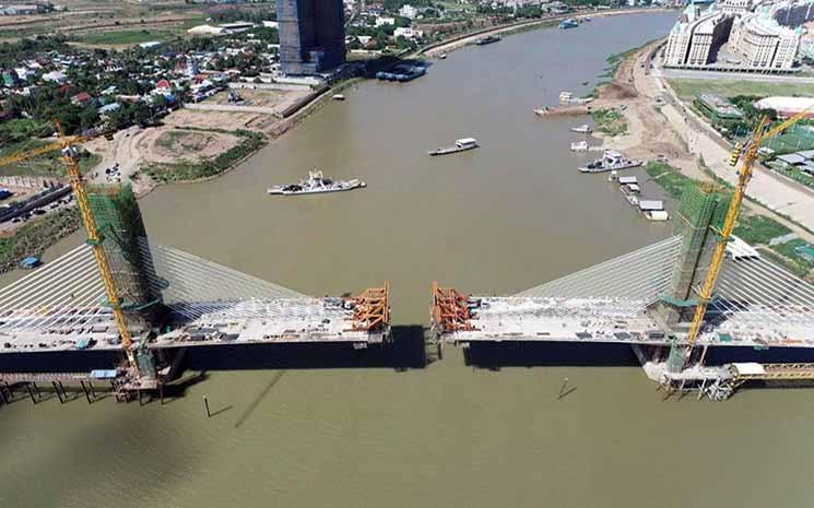 Le pont reliant Koh Pich à Koh Norea