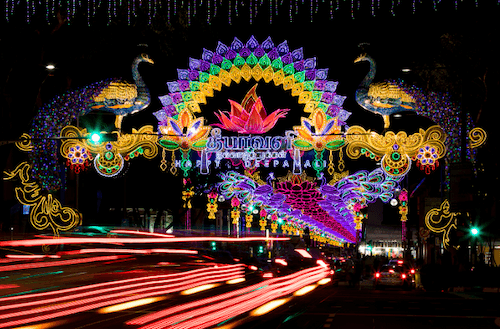 Les illuminations de Deepavali à Little India