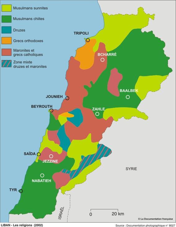 Les communautés religieuses au Liban en 2002