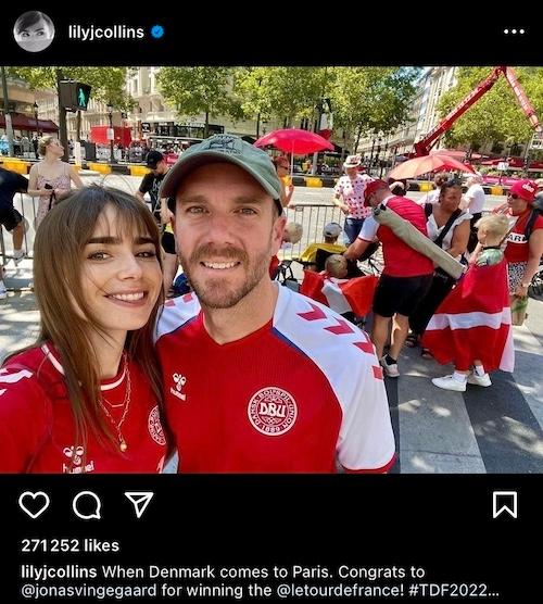 Lily Collins au Danemark pour le Tour de France