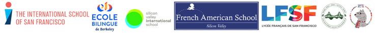 Les logos des écoles enseignants le française à San Francisco et dans ses environs.