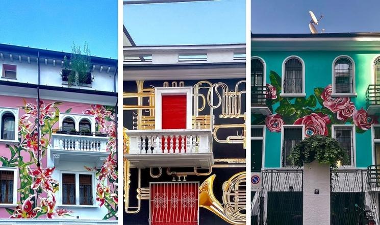 Maisons peintes et colorées via Balzaretti milan