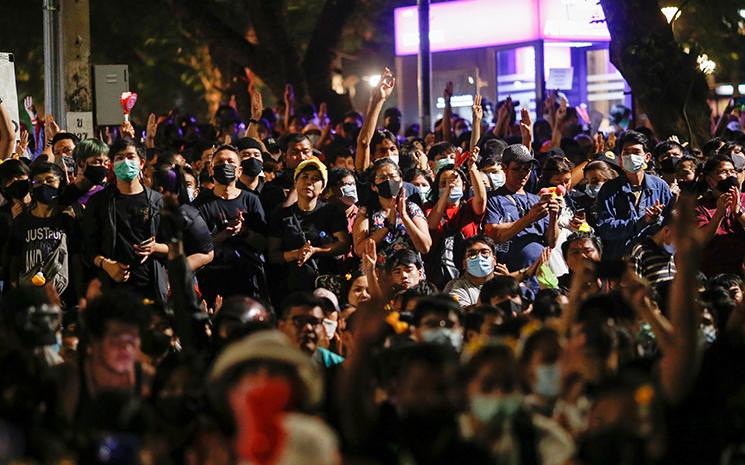 Manifestation anti-gouvernement a Bangkok