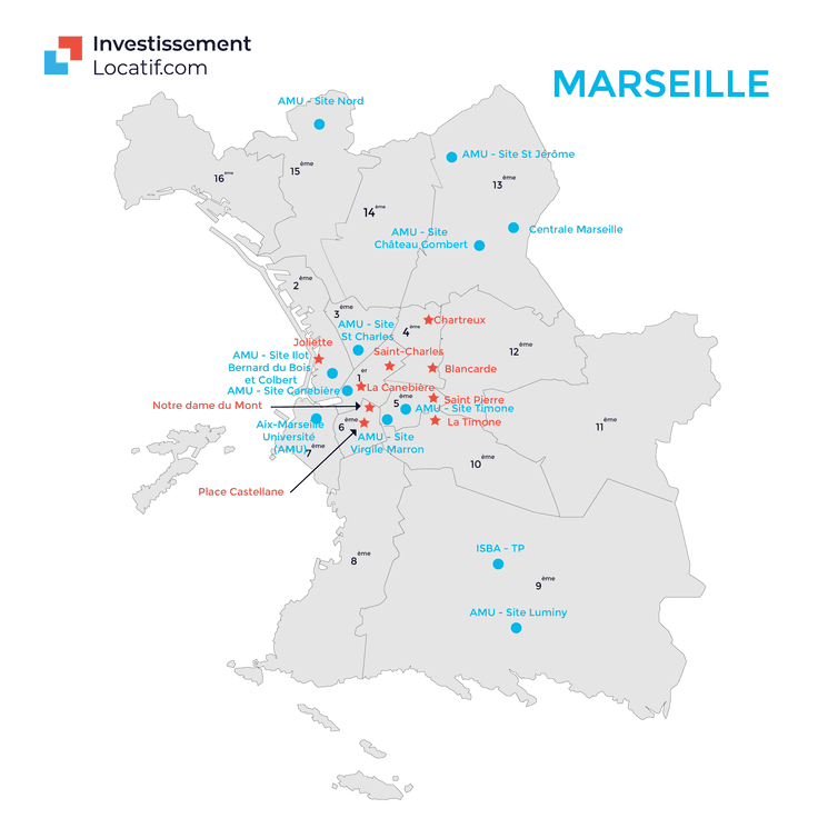 map Marseilles étudiants