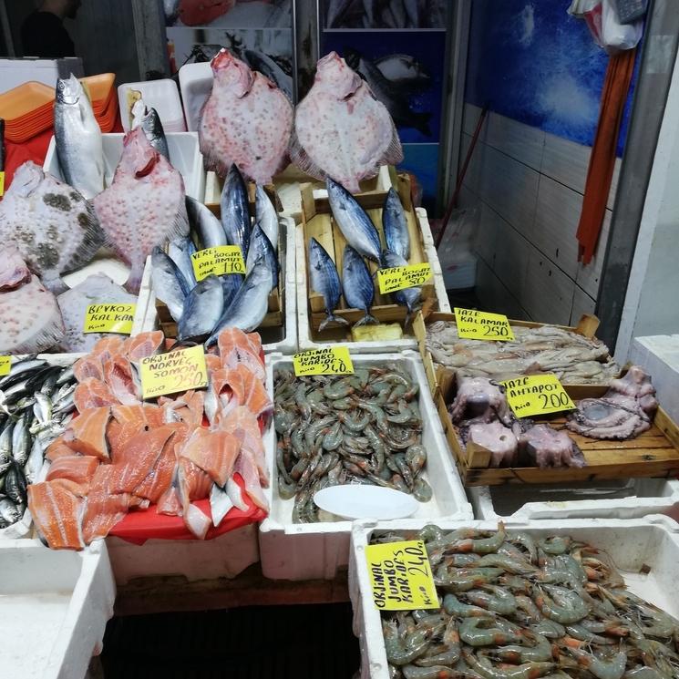 Marché aux poissons au pont de Galata