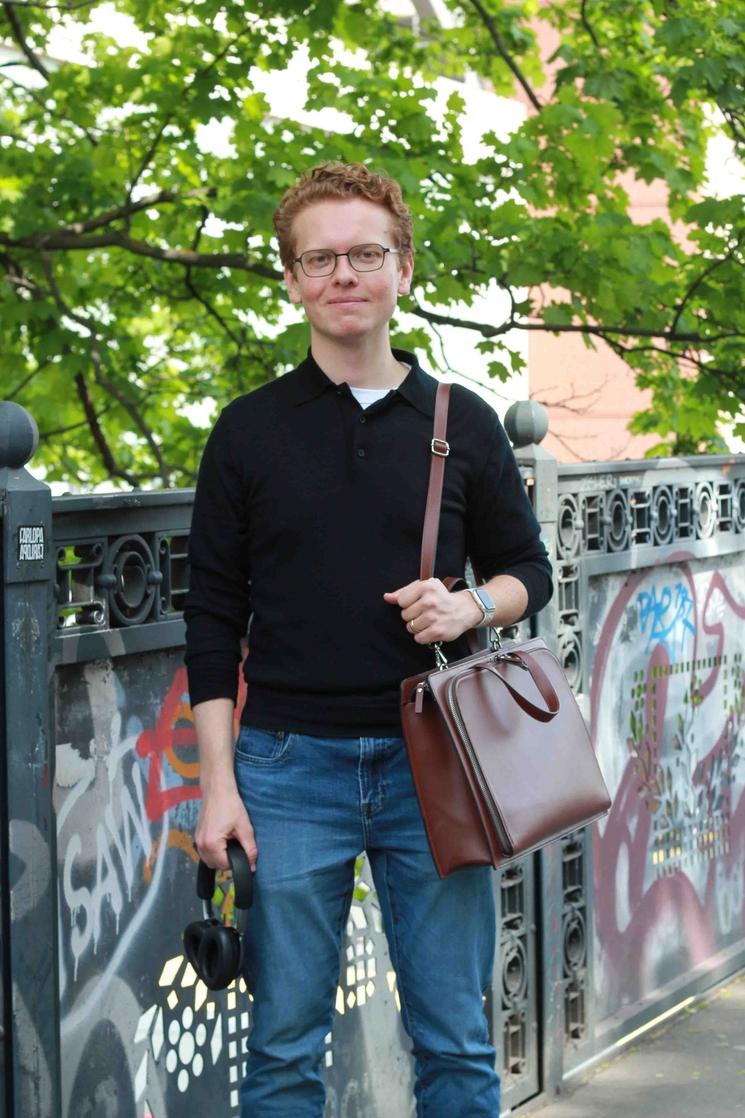 Mathieu Kiepferlé dans une rue à Berlin