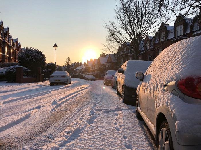 Londres ce matin sous la neige