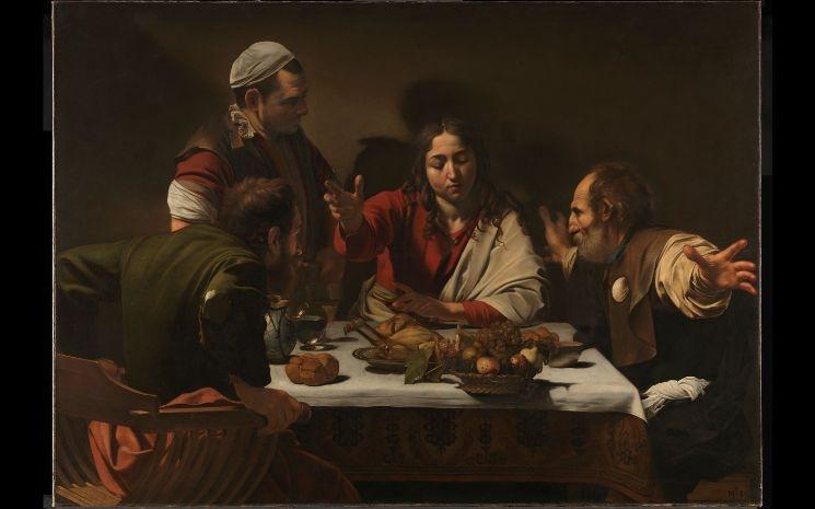 Michelangelo Merisi da Caravaggio, 1571 – 1610, The Supper at Emmaus, 1601. Presented by the Hon. George Vernon, 1839 © The National Gallery, London.