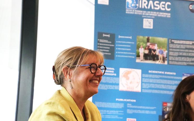 Sylvie Retailleau, ministre française de l’Enseignement supérieur et de la Recherche, dans les locaux de l'IRASEC a Bangkok