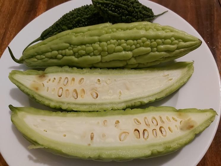 Momordiques chinoises et crotte d'animal