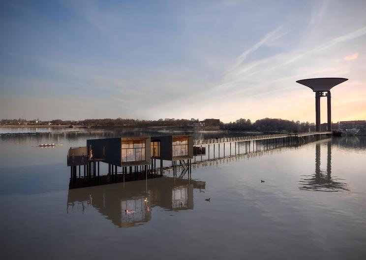 Le sauna avec vue sur le Danemark, Kallbadhus ©Landskrona Kallbadhus, Oskar Fäldt