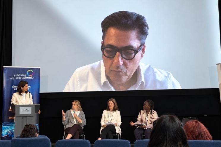 Noémie Dansereau-Lavoie anime le dernier panel du SIIAD, avec Henri Monceau à distance depuis Genève.