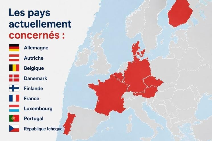 Les pays concernés au 31 juillet 2026