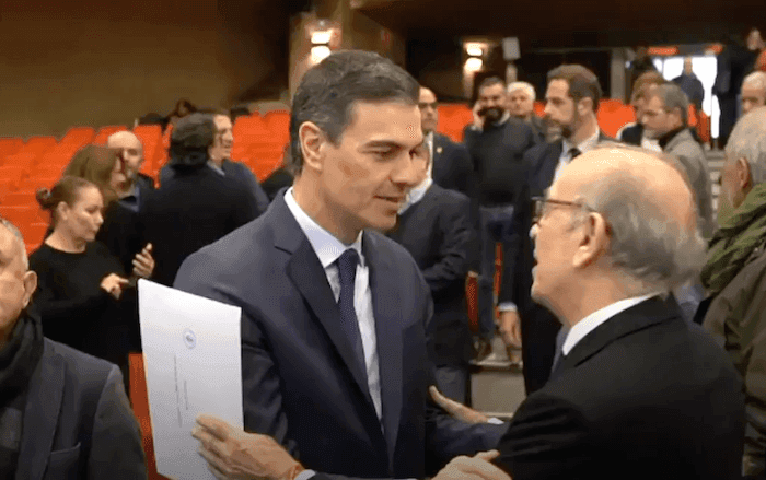 Pedro Sanchez salue Nicola Redondo