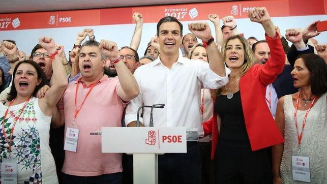 Pedro sanchez apres sa victoire aux primaires du PSOE en 2017