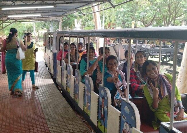 Le toy train du Chennai Rail Museum sur le départ. Photo : CRM