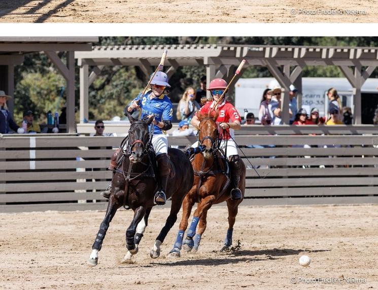 Deux cavaliers pendant un tournoi de polo
