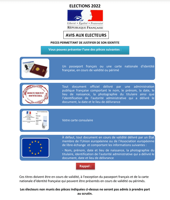 pièces pour aller voter