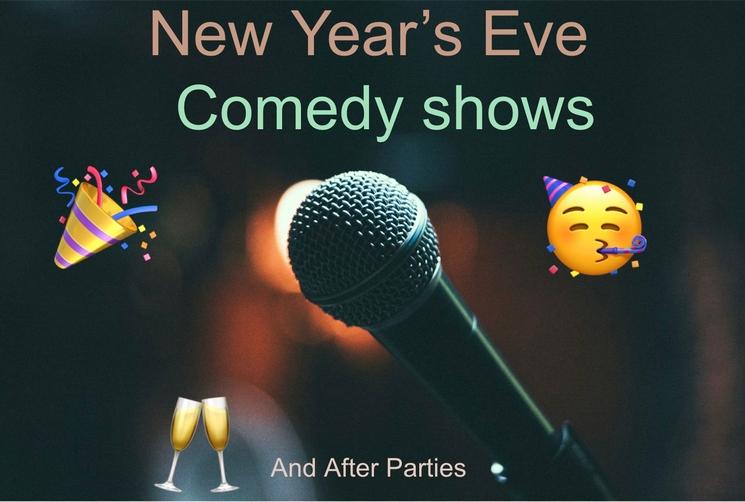 Affiche pour les comedy show à San Francisco pour le réveillon du nouvel an.
