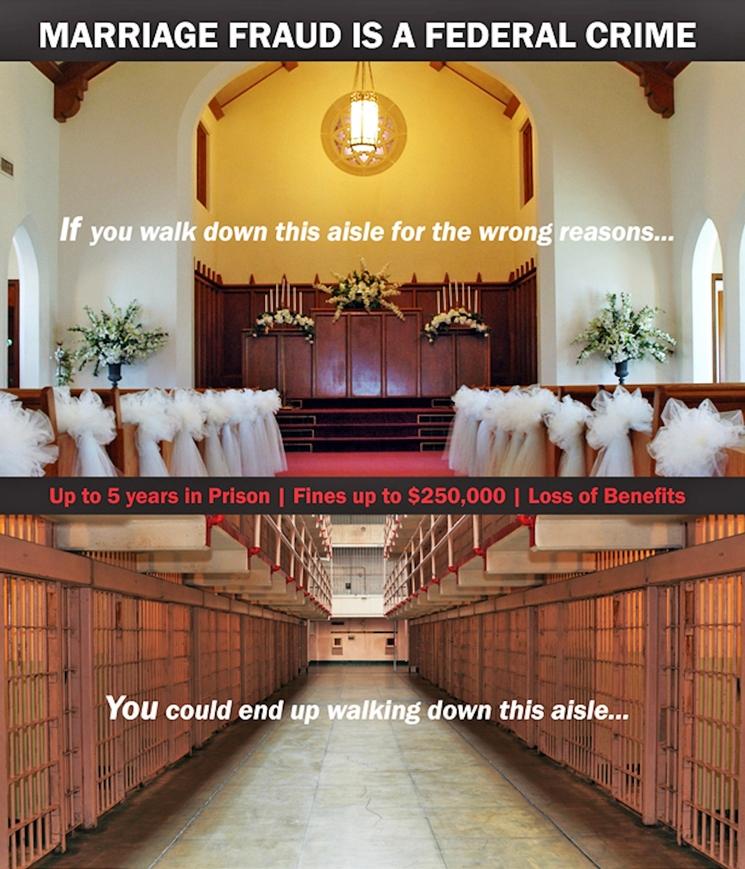 Panneau publicitaire contre les mariages blancs aux US