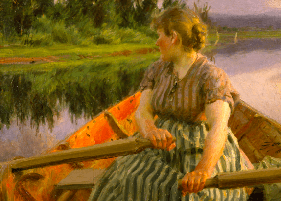 peinture de zorn femme pagayant