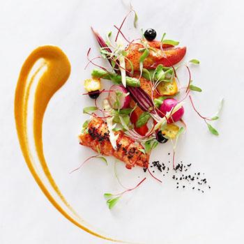 Plat de cuisine francaise prepare par le chef Guillaume Comparat au Shangri-La Chiang Mai