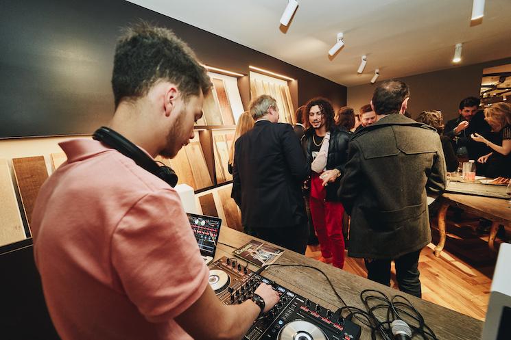 L'Origine parquet Londres inauguration showroom