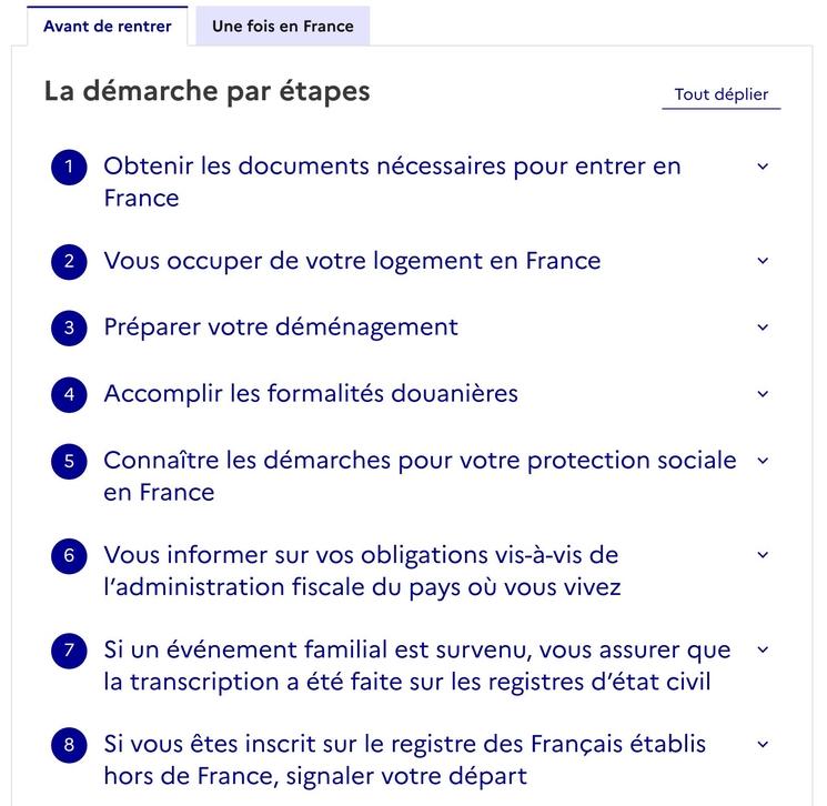 Simulateur retour en France