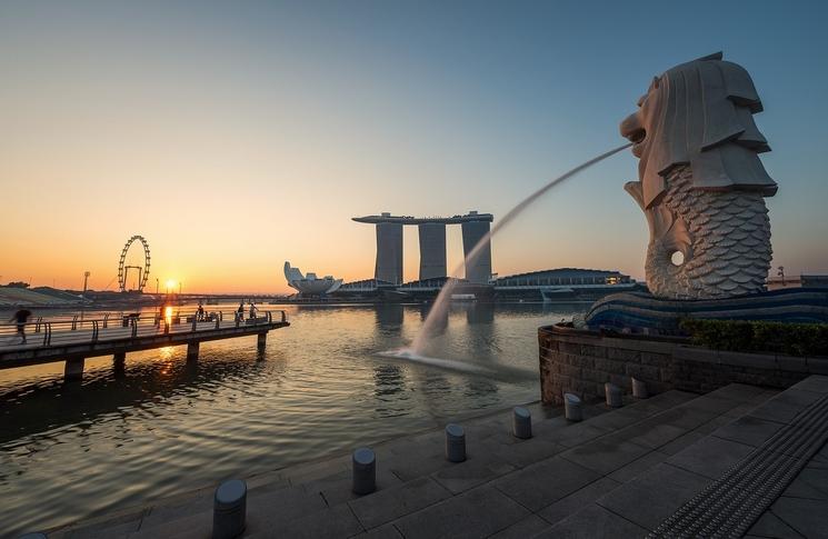 Photo de Singapour au soleil couchant