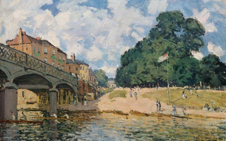 Alfred Sisley, Le pont de Hampton Court, 1874, Huile sur toile, Wallraf Richartz Museum Fondation Corboud, Köln