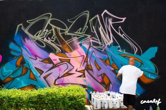 SlokeOne spraying Siem Reap in his famous Graffiti style
