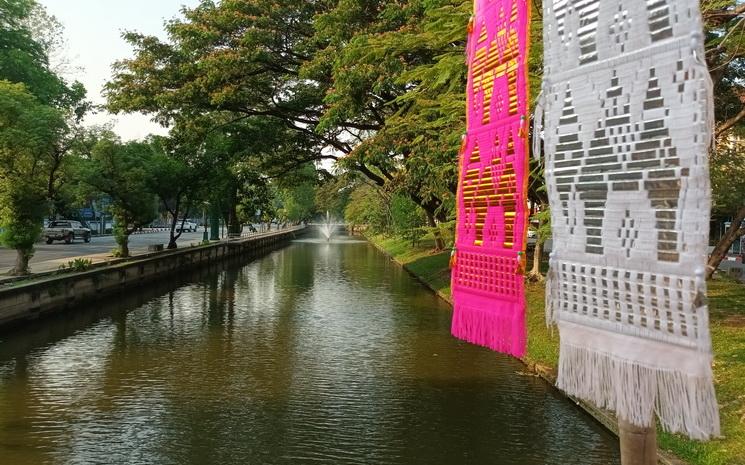 Les douves de Chiang Mai vides durant Songkran en 2022 en raison du Covid-19