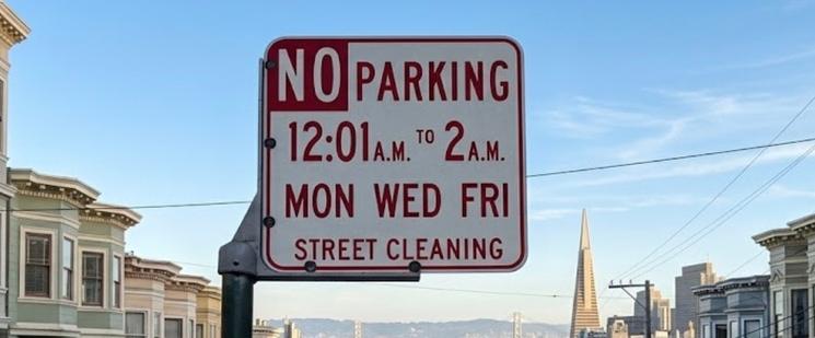 Panneau de "street cleaning" à ßan Francisco