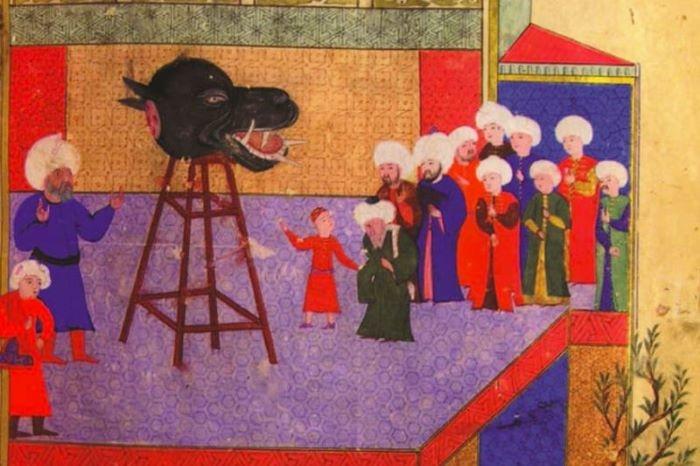 Tête d'hippopotame sur une miniature