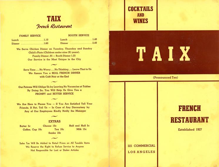 Taix restaurant Los Angeles