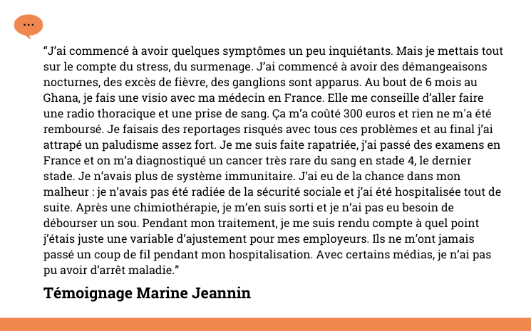 Témoignages de la correspondante Marine Jeannin