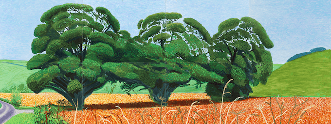 © David Hockney - Three trees near Thixendale, summer 2007