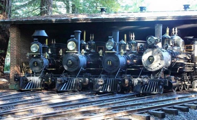 Les 4 locomotives du petit train à vapeur de Tilden Park