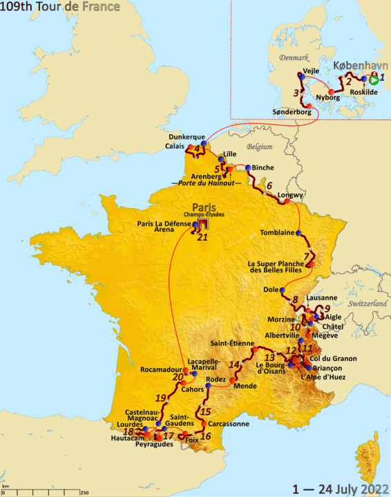 parcours du Tour de France 2022