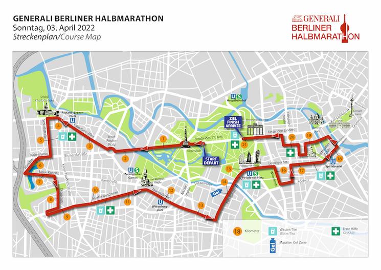 Tracé semi-marathon berlin