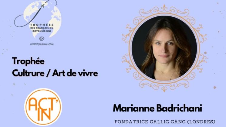 Trophée Culture Art de vivre Marianne badrichani