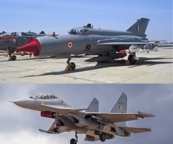 MIG21 – BISON (Indian Air Force) source Wikipedia Su30-MKI (Indian Air Force) – Source Wikipedia