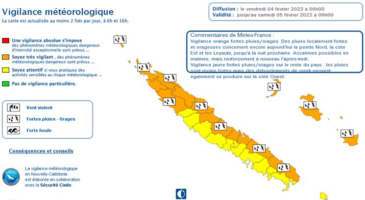 Vigilance oranges et jaunes fortes pluies et orages - Vendredi 04 février à 6h